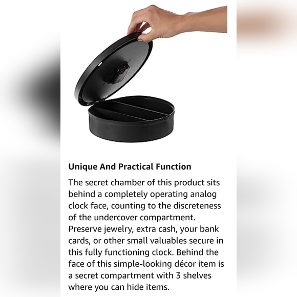 Wall Clock With Hidden Safe - Picture 3 of 7